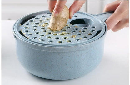 All-in-One 8-in-1 Vegetable Chopper & Mandoline Slicer with Built-in Strainer