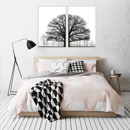 Modern Monochrome Forest Canvas Print – Minimalist Living Room Décor
