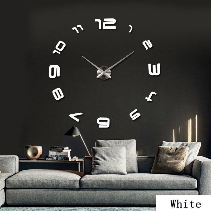 Luxury Acrylic Mirror Wall Clock – Large Silent Statement Piece for Home Décor