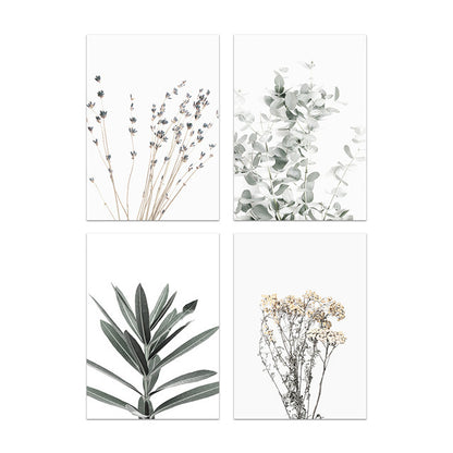 Modern Nordic Plant Wall Art – Elegant Botanical Canvas