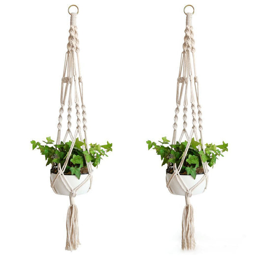 Hanging Plant Net Bag – Decorative Flower Pot Holder