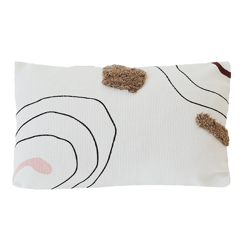 Textured Abstract Line Tufted Cushion – Modern Square Throw Pillow