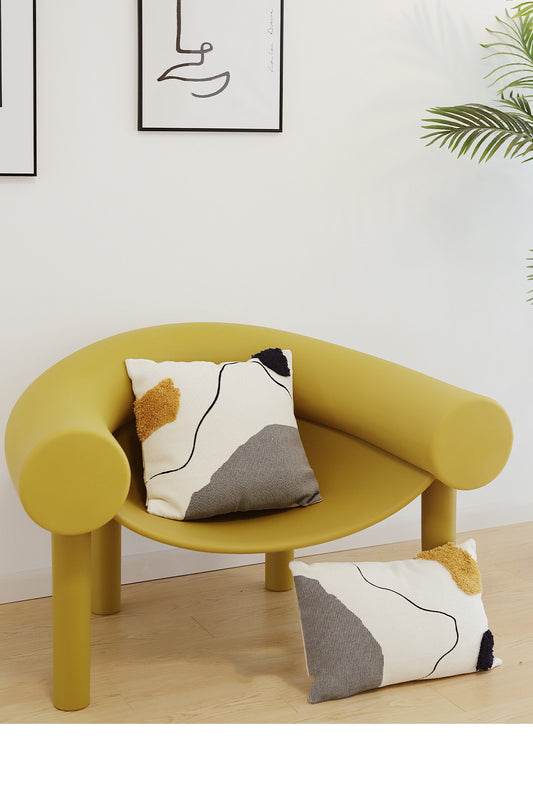 Textured Abstract Line Tufted Cushion – Modern Square Throw Pillow