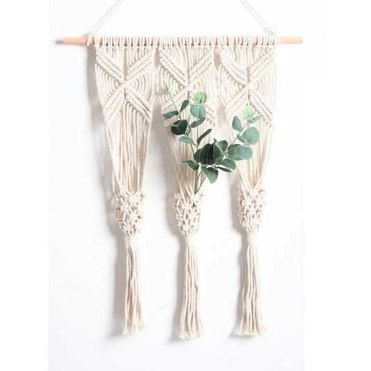 Handmade Bohemian Wall Decor with Integrated Flower Pot Holder