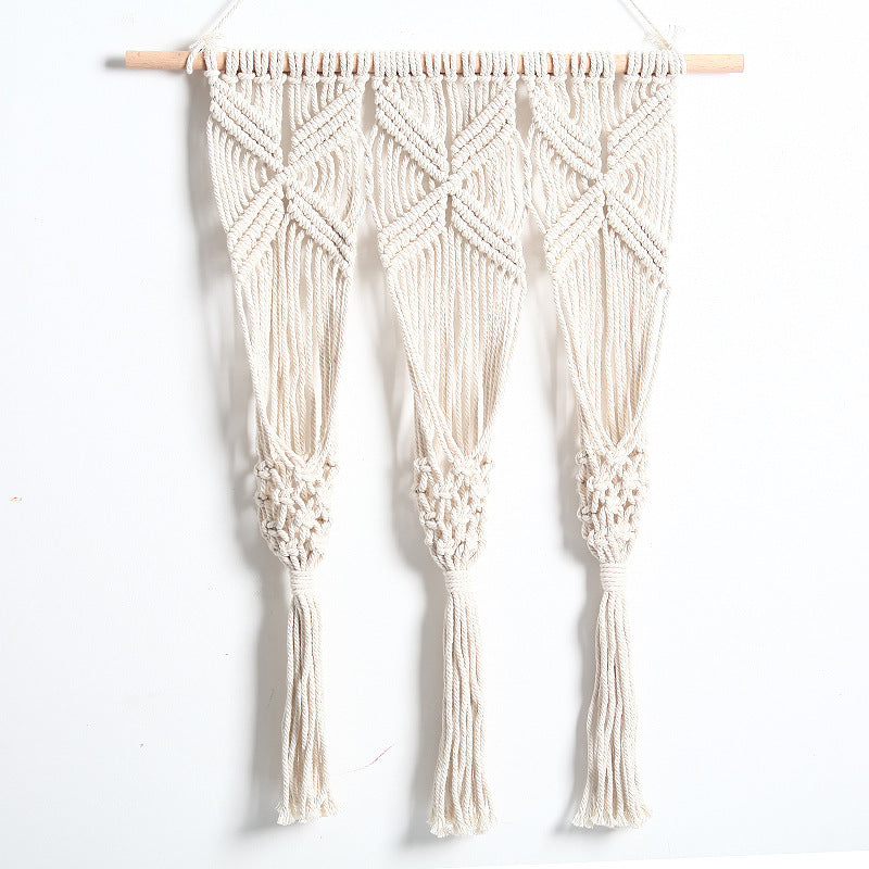 Handmade Bohemian Wall Decor with Integrated Flower Pot Holder