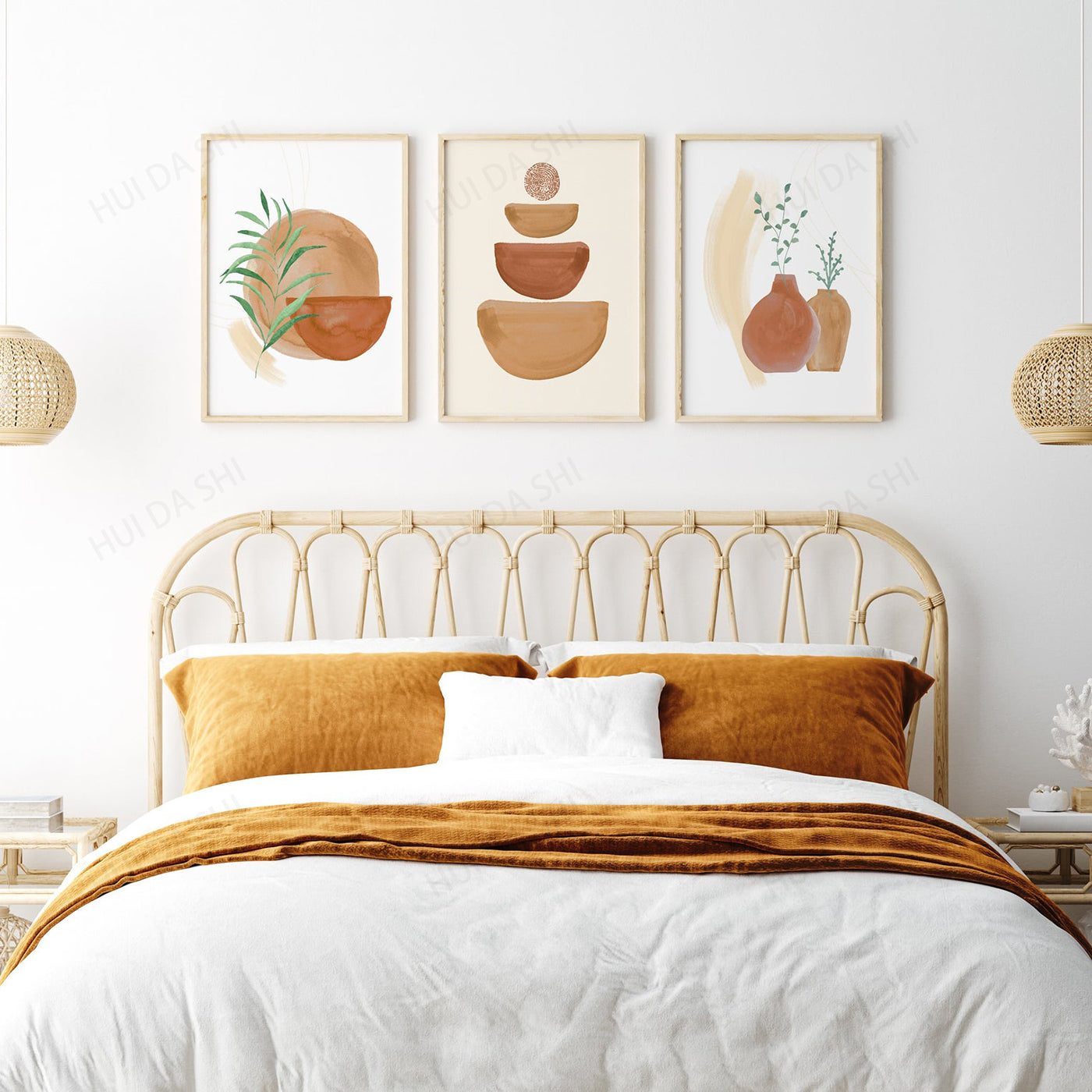 Bohemian Canvas Wall Art – Modern Abstract Painting for Stylish Home Décor