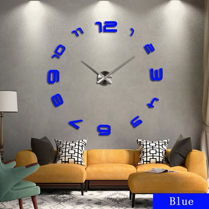 Luxury Acrylic Mirror Wall Clock – Large Silent Statement Piece for Home Décor