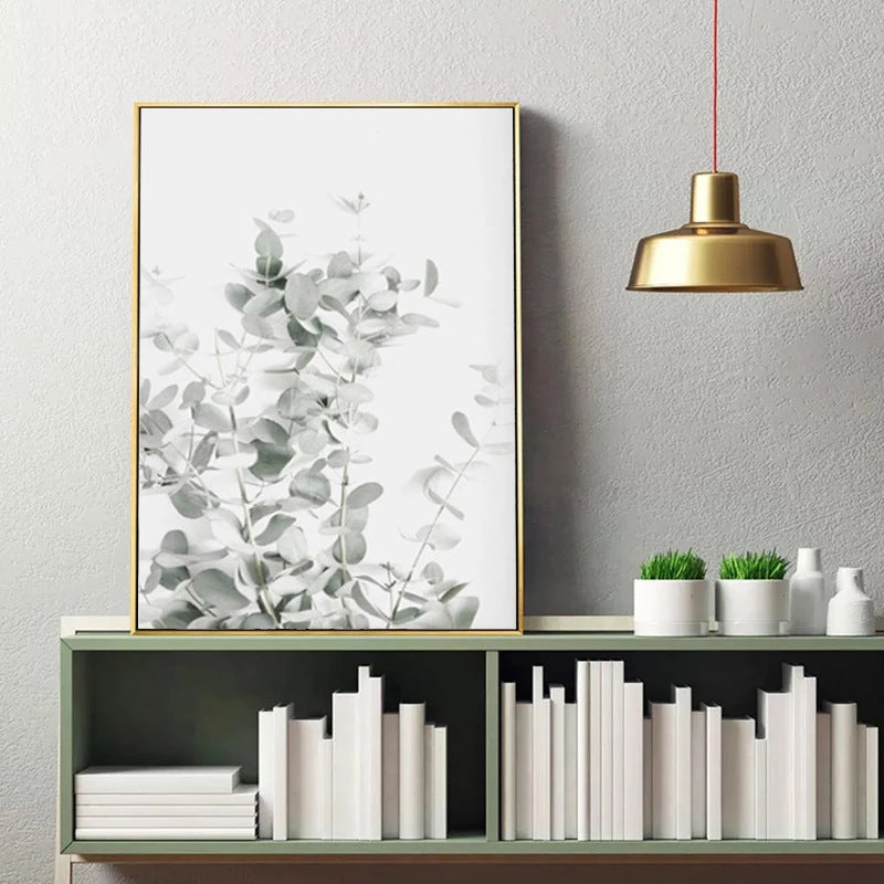 Modern Nordic Plant Wall Art – Elegant Botanical Canvas