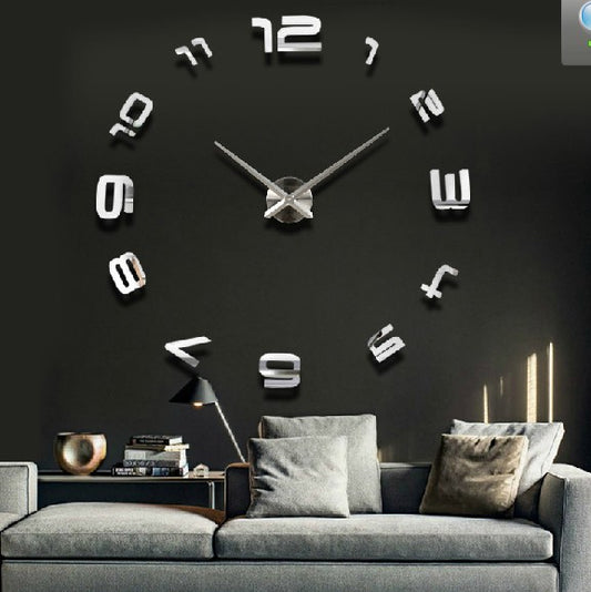Luxury Acrylic Mirror Wall Clock – Large Silent Statement Piece for Home Décor