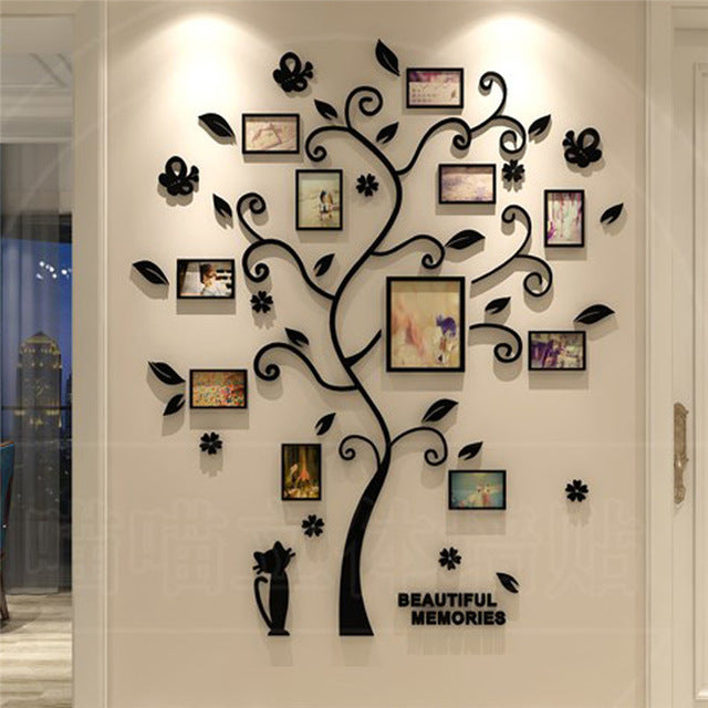 Family Tree Photo Frame Wall Sticker – Decorative Memory Display Wall Art