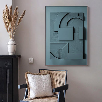 3D Geometric Morandi Abstract Canvas Wall Art – Minimalist Silent Elegance