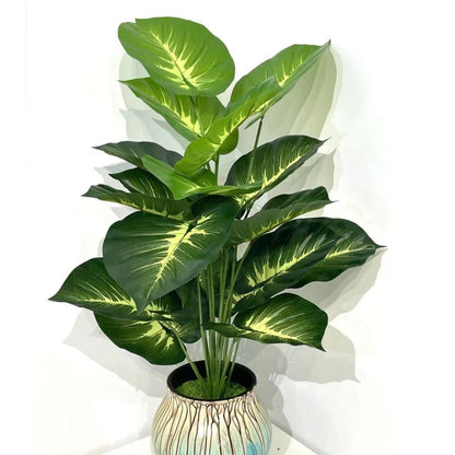 Simulation Green Plant Wall Decoration – Turtle Leaf Round Beam Design