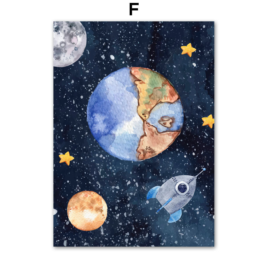 Cosmic Dream Astronaut Canvas Wall Art – Modern Space Decor