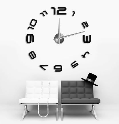 Luxury Acrylic Mirror Wall Clock – Large Silent Statement Piece for Home Décor