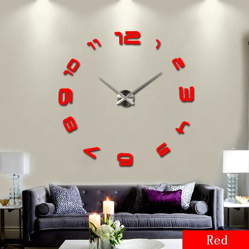 Luxury Acrylic Mirror Wall Clock – Large Silent Statement Piece for Home Décor