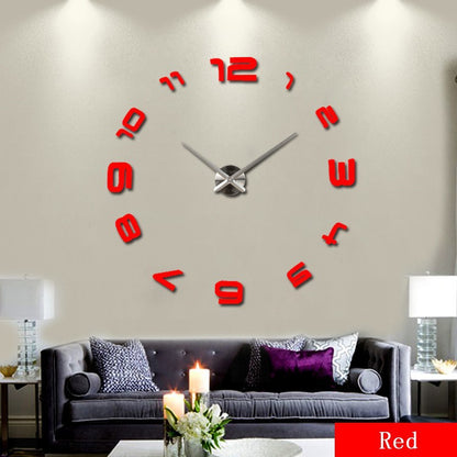 Luxury Acrylic Mirror Wall Clock – Large Silent Statement Piece for Home Décor