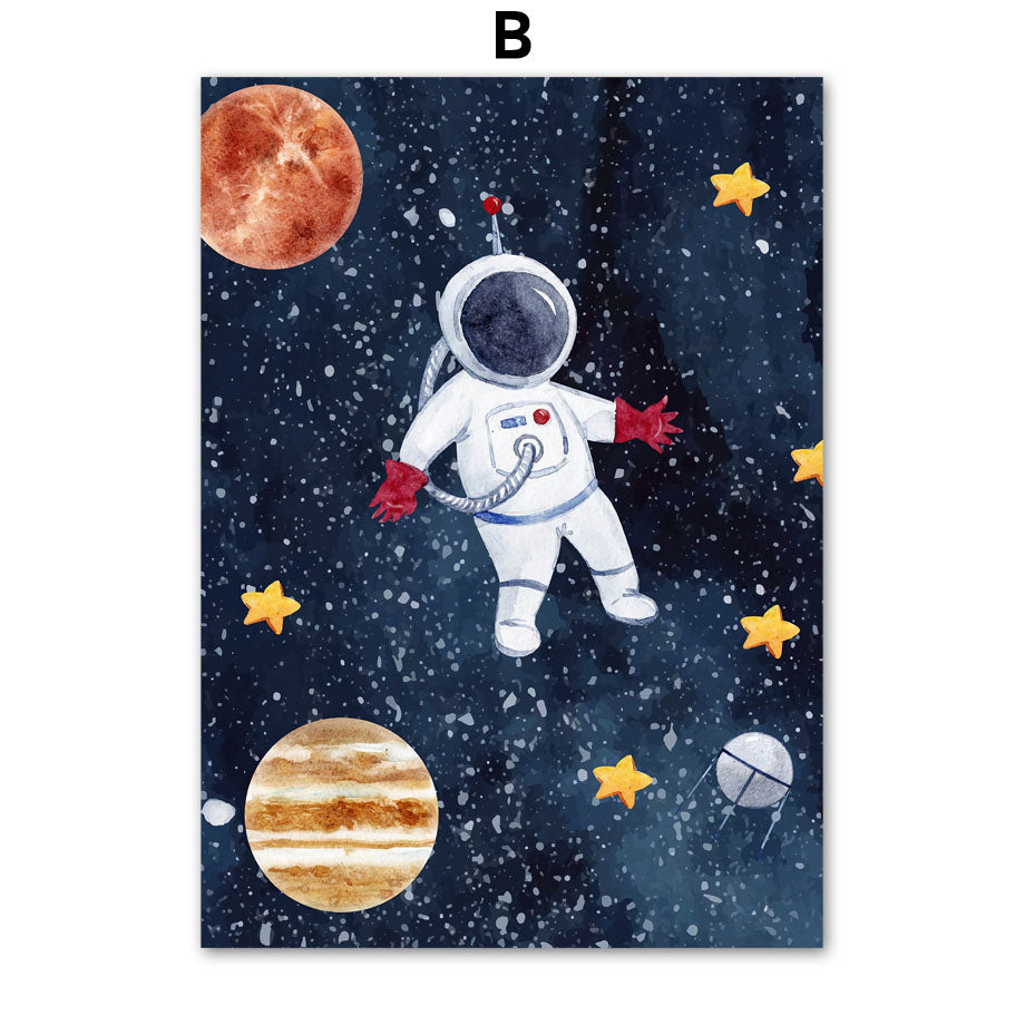 Cosmic Dream Astronaut Canvas Wall Art – Modern Space Decor