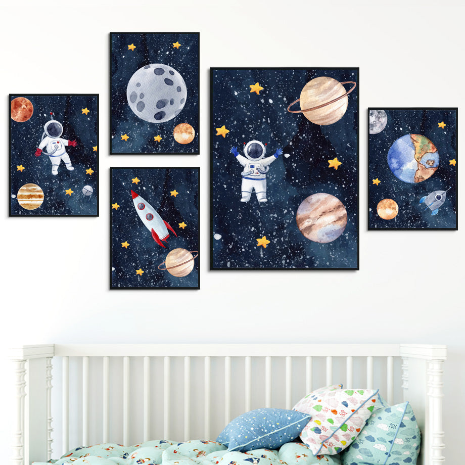 Cosmic Dream Astronaut Canvas Wall Art – Modern Space Decor