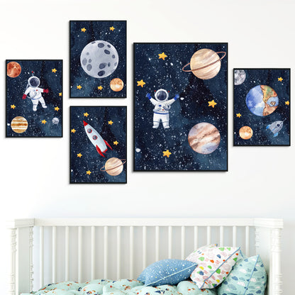 Cosmic Dream Astronaut Canvas Wall Art – Modern Space Decor
