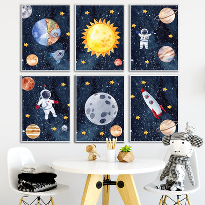 Cosmic Dream Astronaut Canvas Wall Art – Modern Space Decor