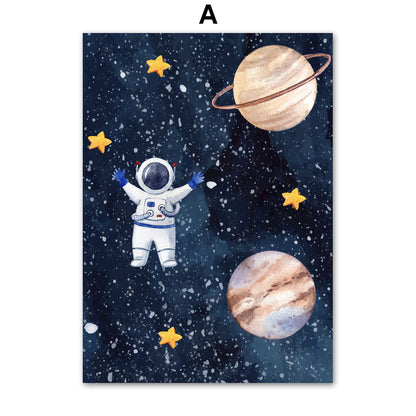 Cosmic Dream Astronaut Canvas Wall Art – Modern Space Decor