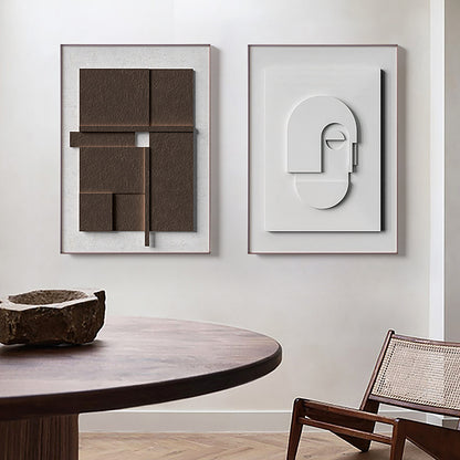 3D Geometric Morandi Abstract Canvas Wall Art – Minimalist Silent Elegance