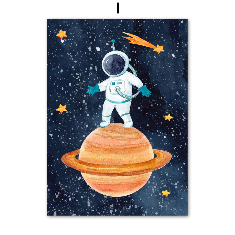 Cosmic Dream Astronaut Canvas Wall Art – Modern Space Decor