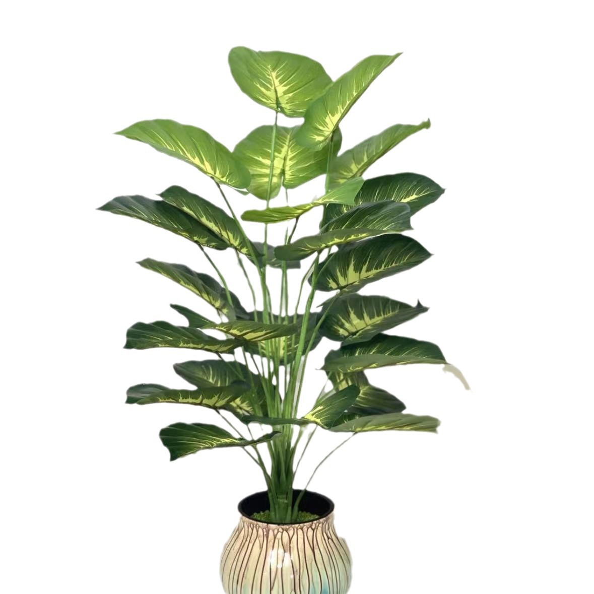 Simulation Green Plant Wall Decoration – Turtle Leaf Round Beam Design