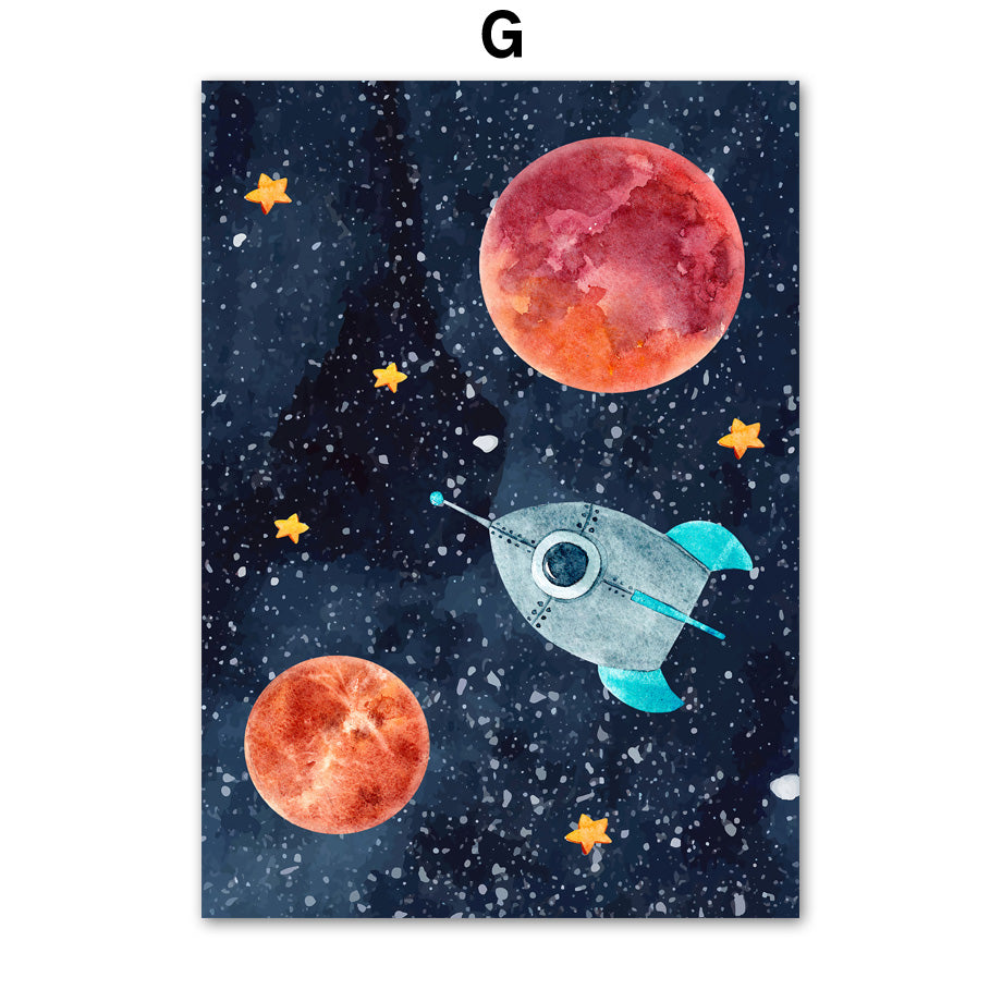 Cosmic Dream Astronaut Canvas Wall Art – Modern Space Decor