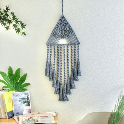 Handwoven Triangle Dream Catcher Pendant – Boho Home Décor Wall Hanging