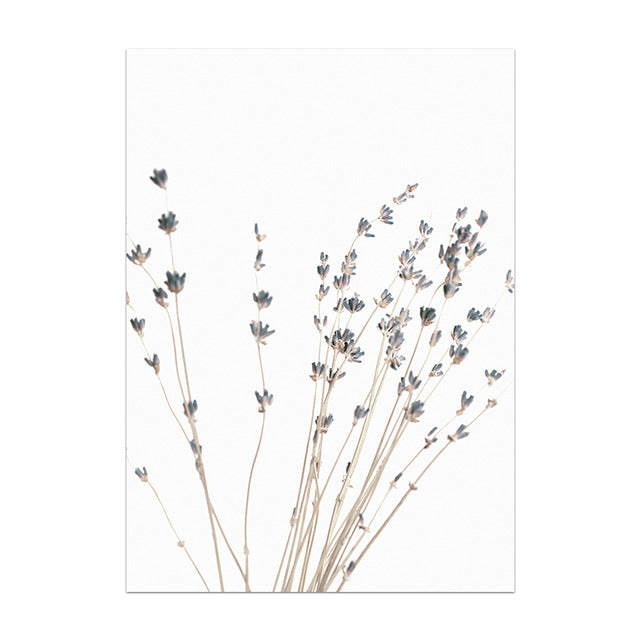Modern Nordic Plant Wall Art – Elegant Botanical Canvas
