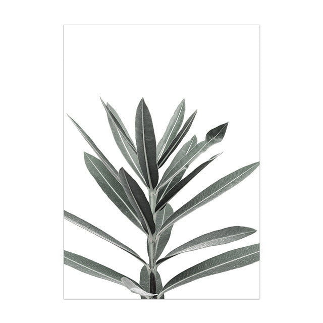 Modern Nordic Plant Wall Art – Elegant Botanical Canvas