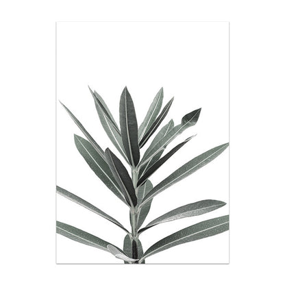 Modern Nordic Plant Wall Art – Elegant Botanical Canvas