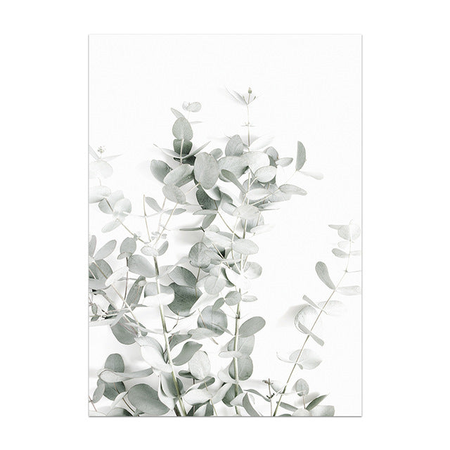 Modern Nordic Plant Wall Art – Elegant Botanical Canvas